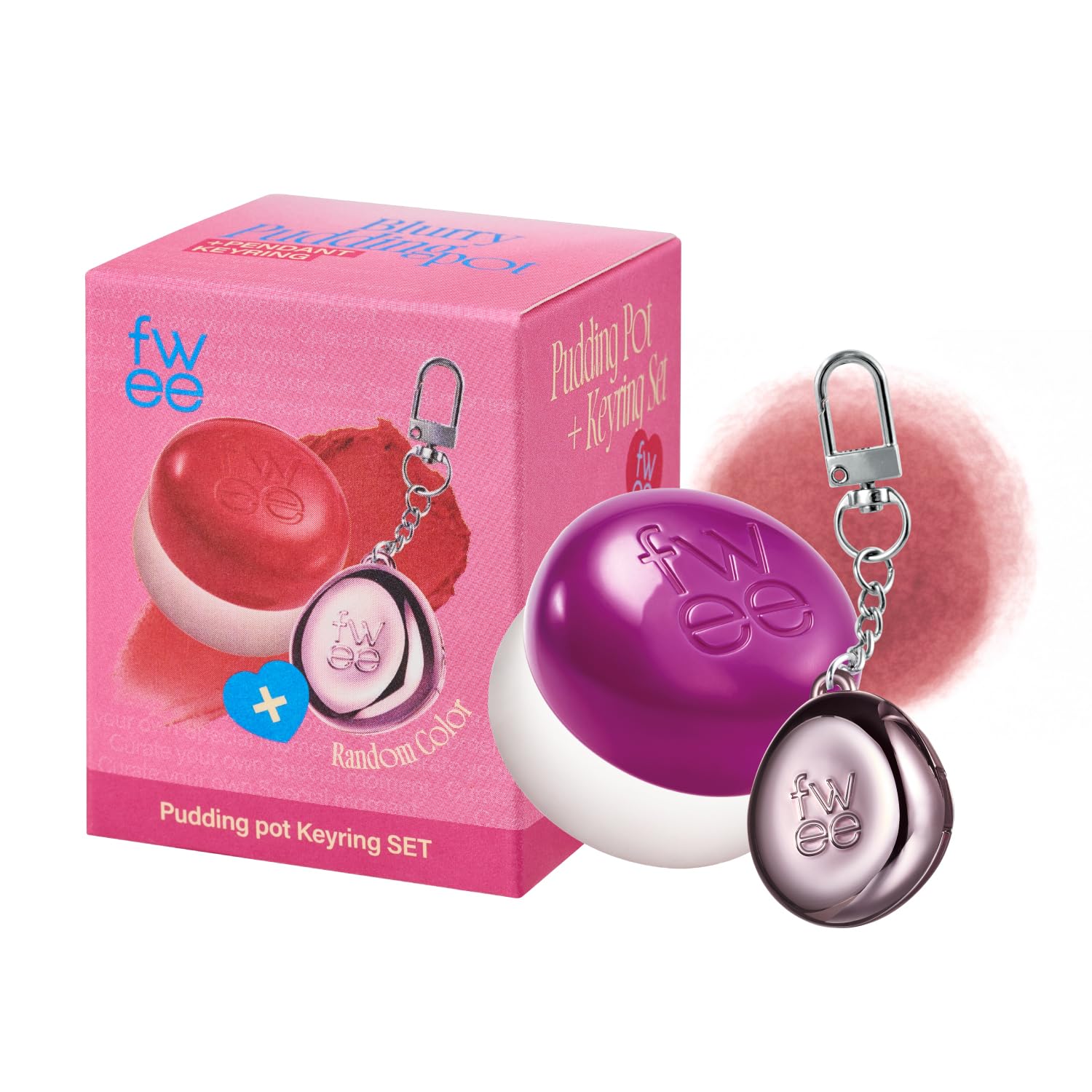 Fwee Blurry Pudding Pot + Keychain Set – Hurt Mauve Brown | Airbrushed Blush & Lip, Buildable Pigment, Lightweight, Natural Soft Matte Finish | 0.17 oz