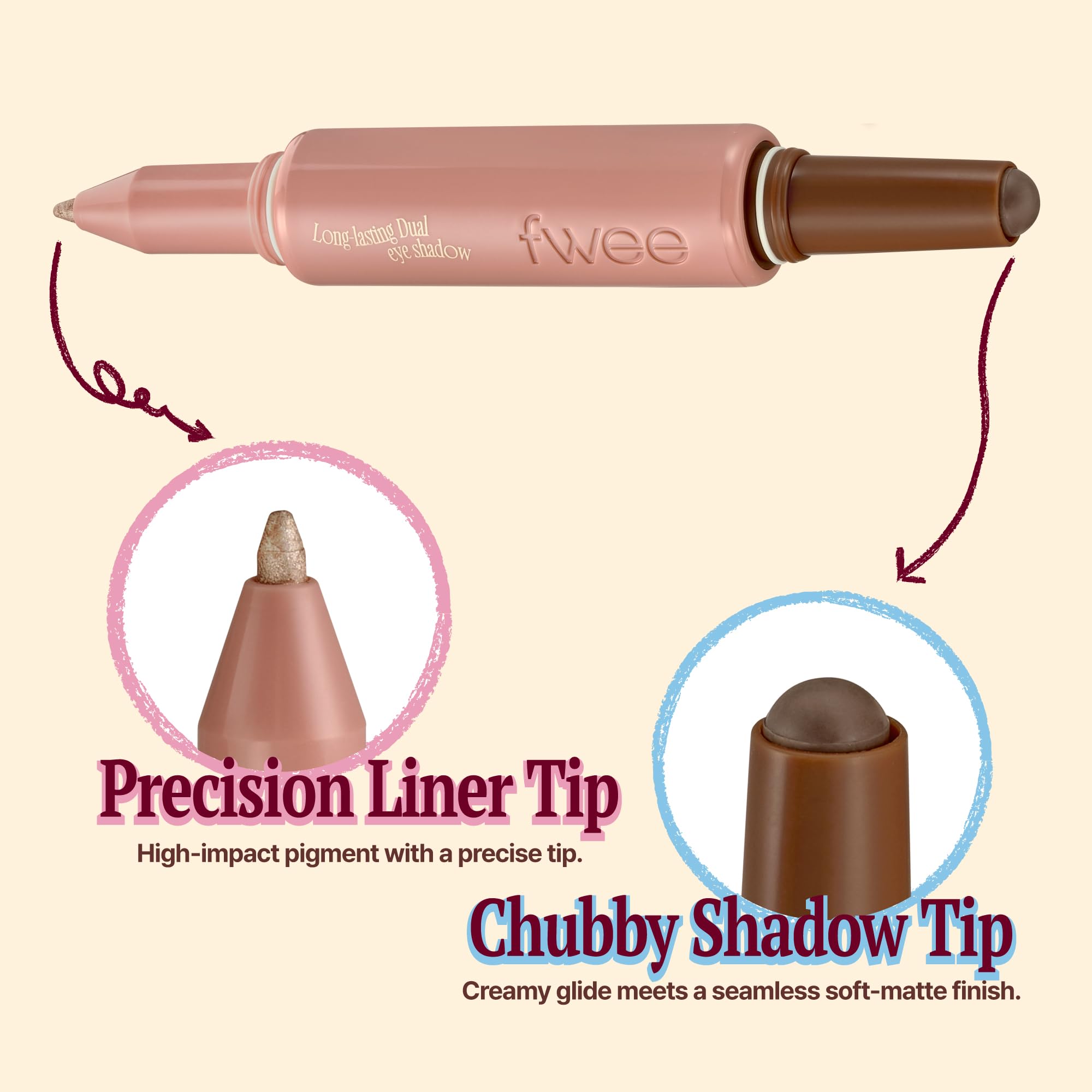fwee Long-Lasting Dual Coloring Shadow Stick – First Sight | All-in-One Shadow, 1.2g