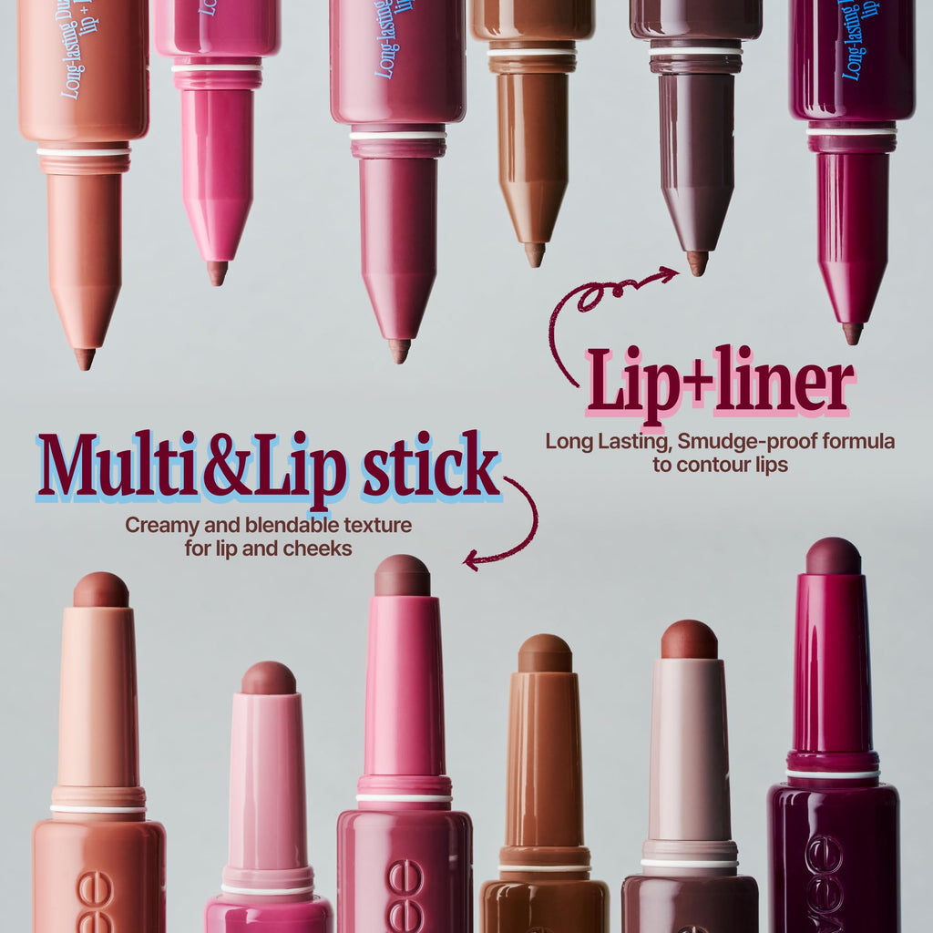 fwee Long Lasting Dual Coloring Lip Liner – Chocolate Box 1.2g (Dual-Ended)