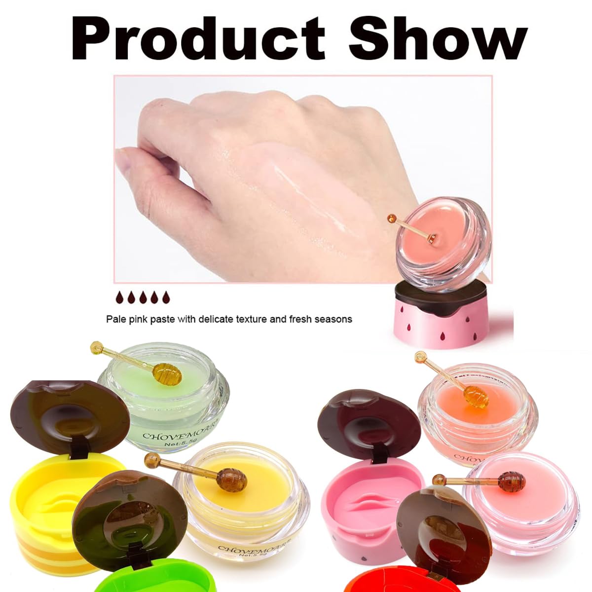 FYEBOO Fruit Lip Mask Set – Overnight Hydration with Honey & Vitamin E (8 Flavors)