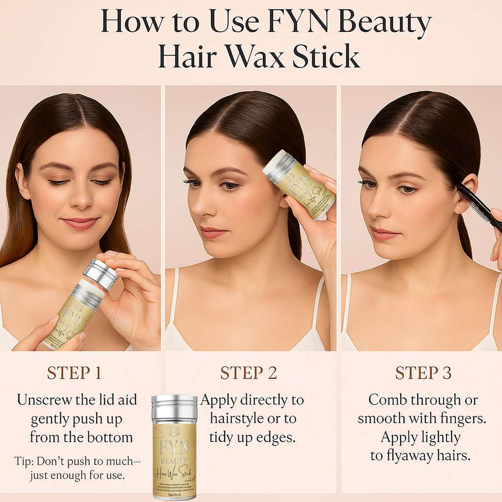 FYN Beauty Hair Wax Stick | Edge Control for Women & Kids | Sleek Back & Flyaway Tamer | 2.7 Fl Oz