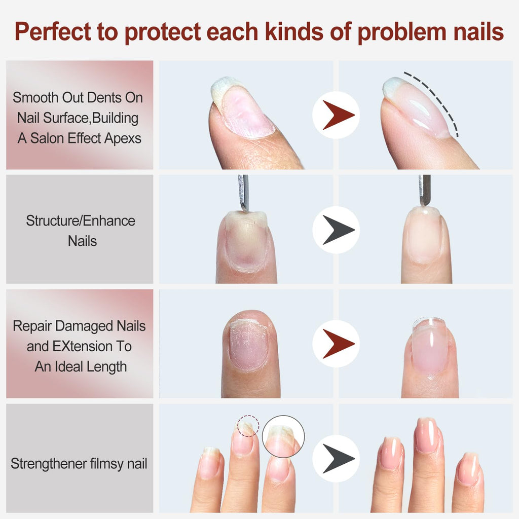 FZANEST Rubber Base Gel Polish Kit – 6x7.5ml Builder Gel