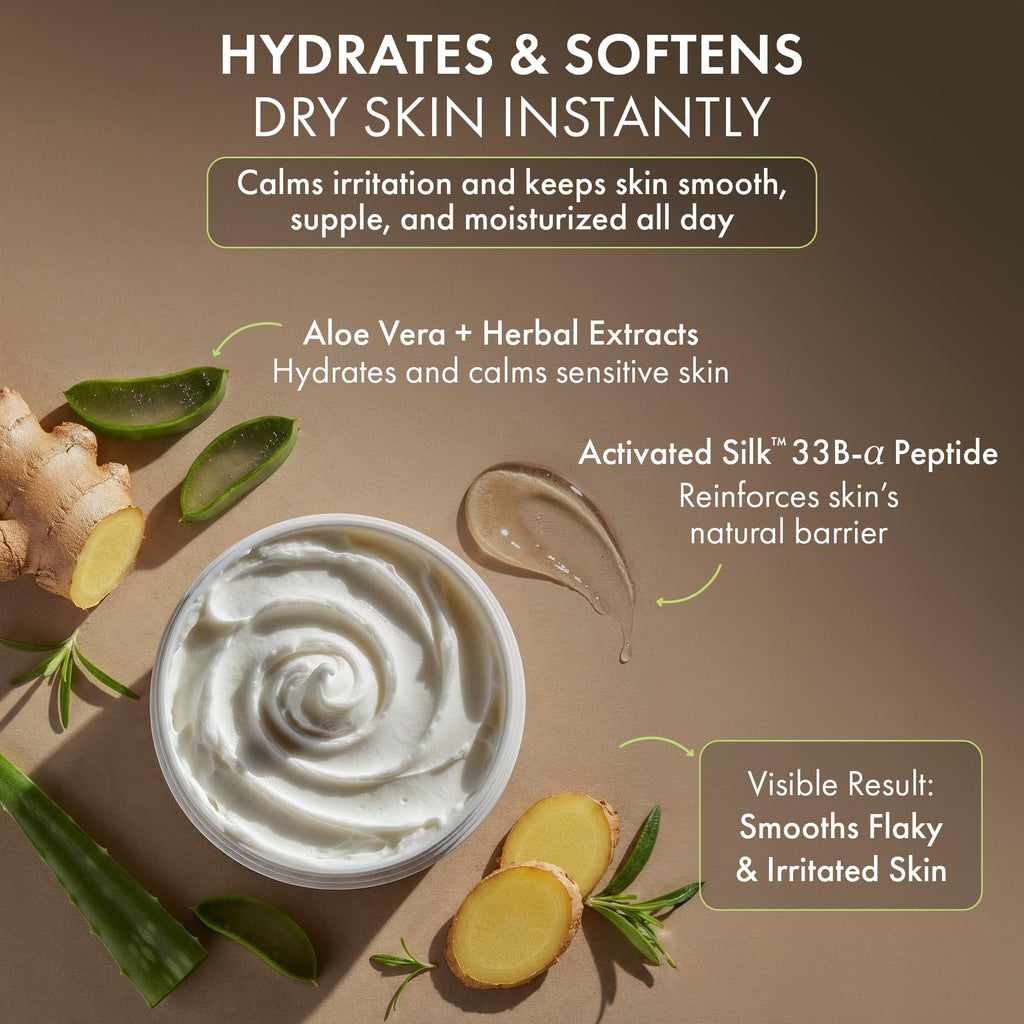G-Fusion Hydrating Silk Peptide Body Butter – Lightweight Non-Greasy Moisturizer with Aloe Vera & Vitamin E