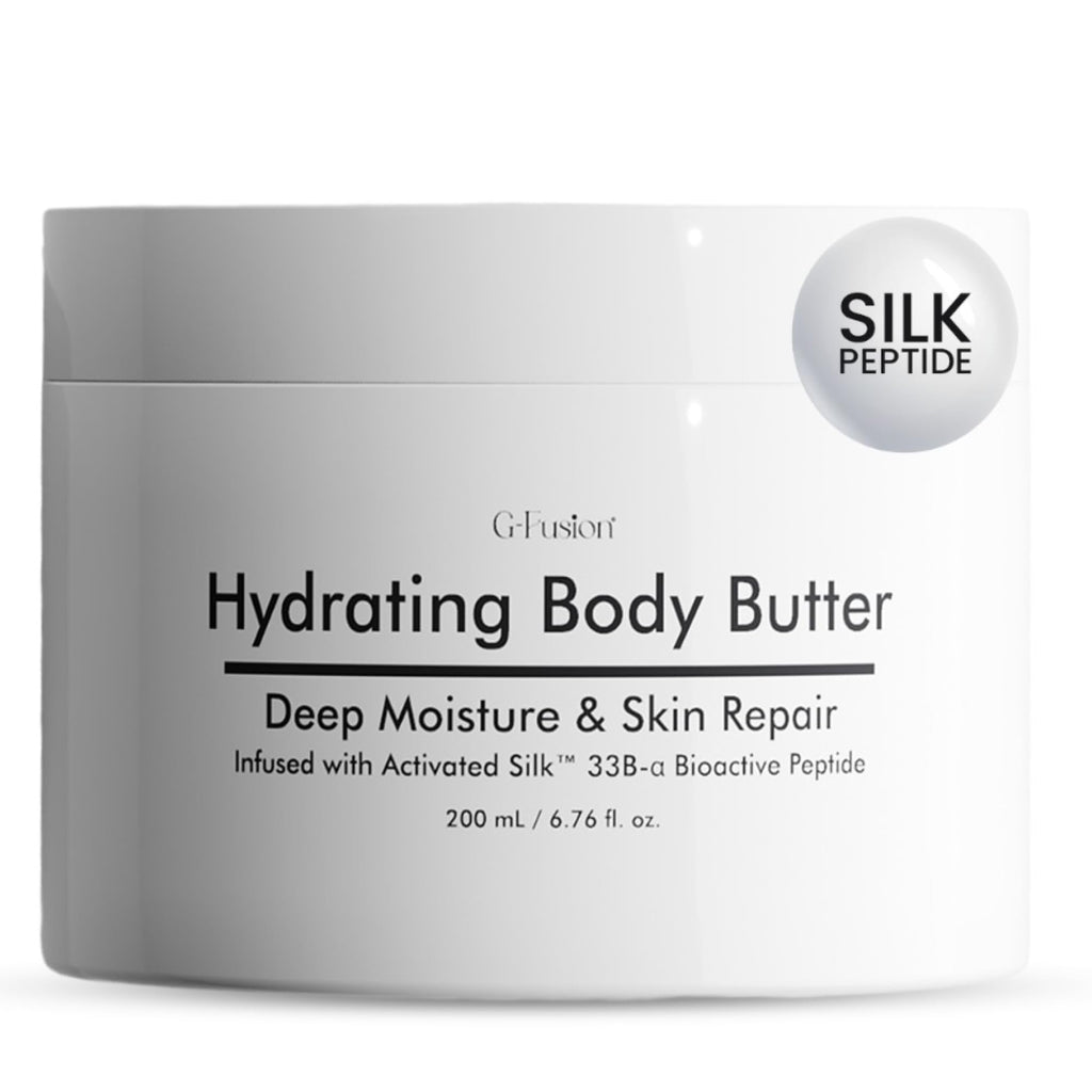 G-Fusion Hydrating Silk Peptide Body Butter – Lightweight Non-Greasy Moisturizer with Aloe Vera & Vitamin E