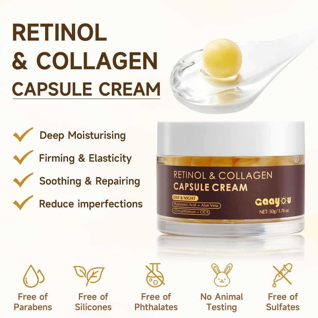 Gaayou Deep Retinol Capsule Cream – Anti-Aging Face Moisturizer with Hyaluronic Acid