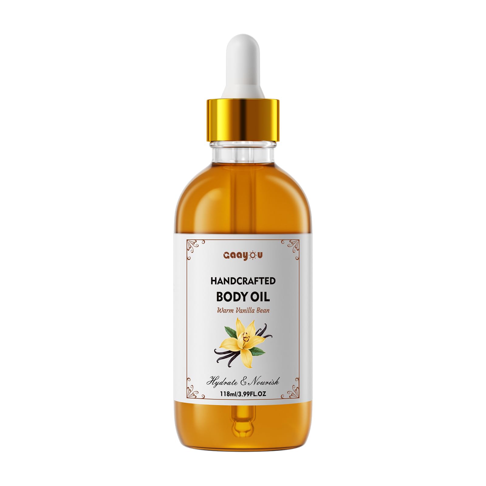 Gaayou Warm Vanilla Bean Body Oil – Deep Moisturizing Vanilla Oil for All Skin Types