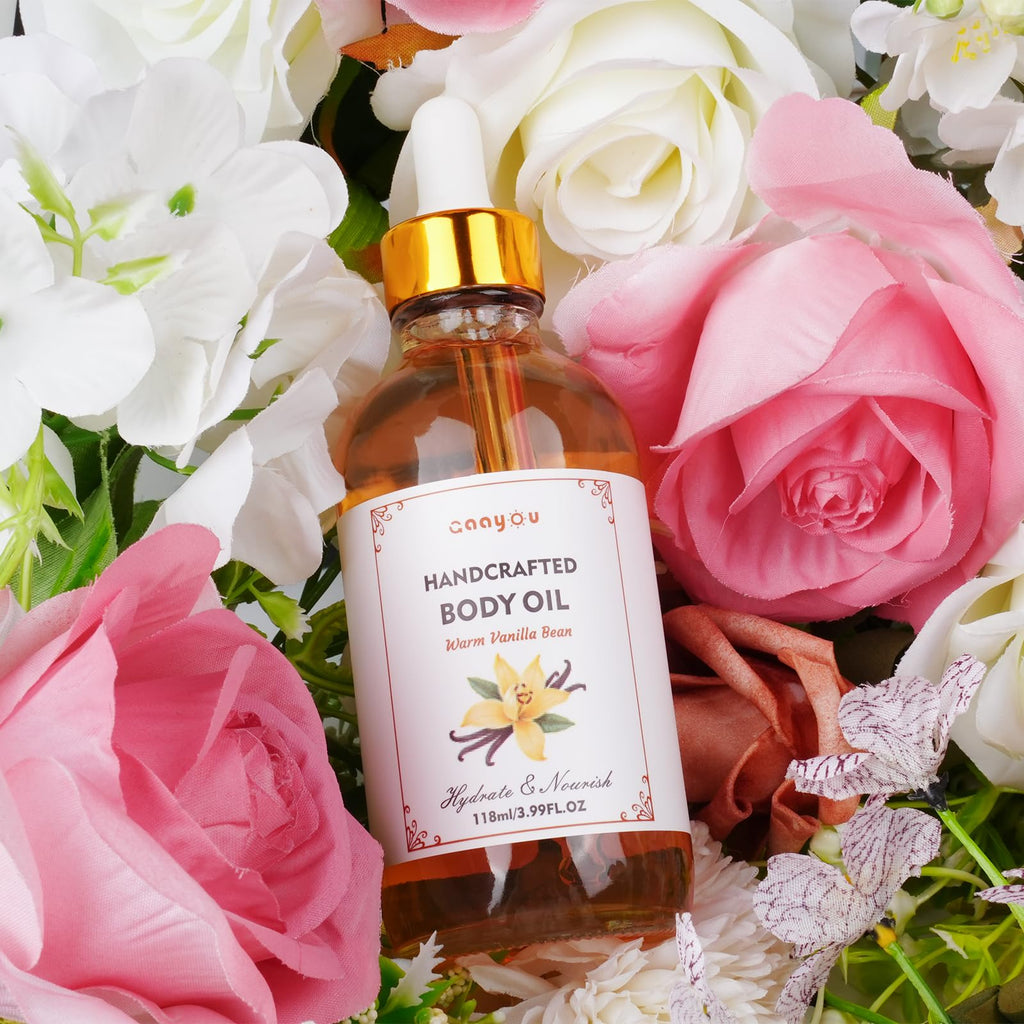 Gaayou Warm Vanilla Bean Body Oil – Deep Moisturizing Vanilla Oil for All Skin Types