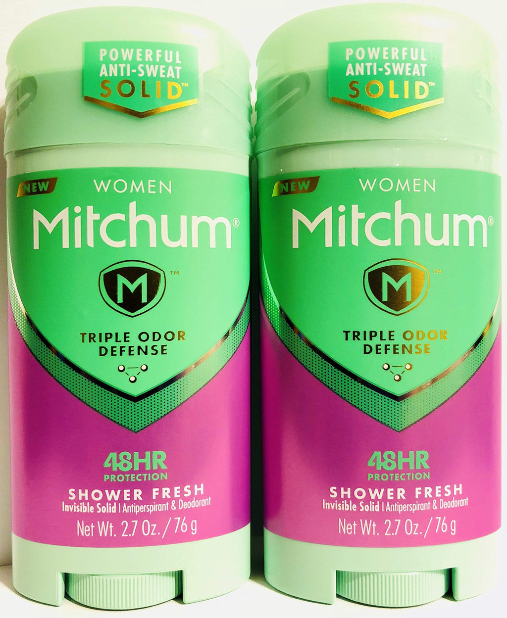 Gafalr Mitchum Shower Fresh Invisible Solid Antiperspirant for Women — Pack of 2 Sticks