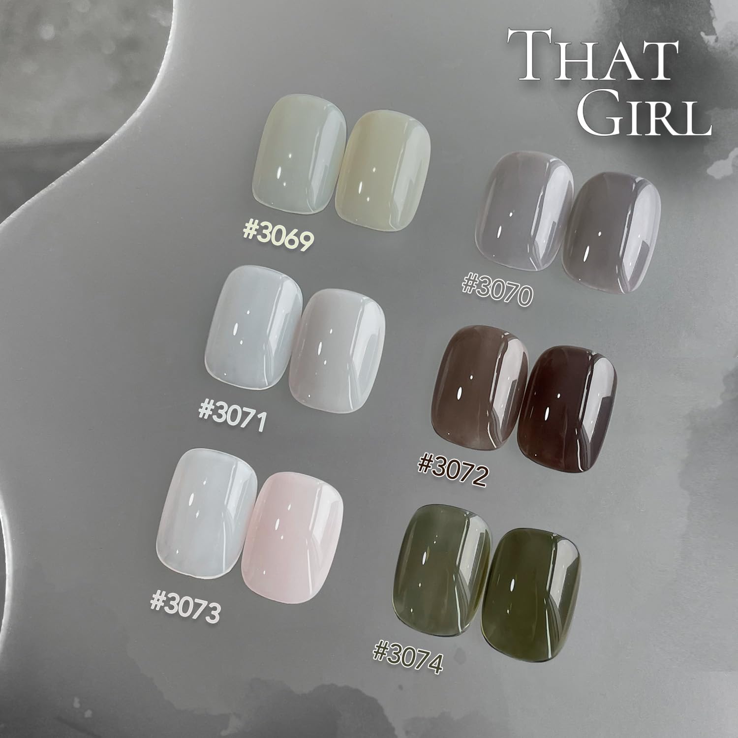 GAOY Milky Gel Nail Polish: 6 Creamy Nude, Gray & Green Shades for Home Manicures