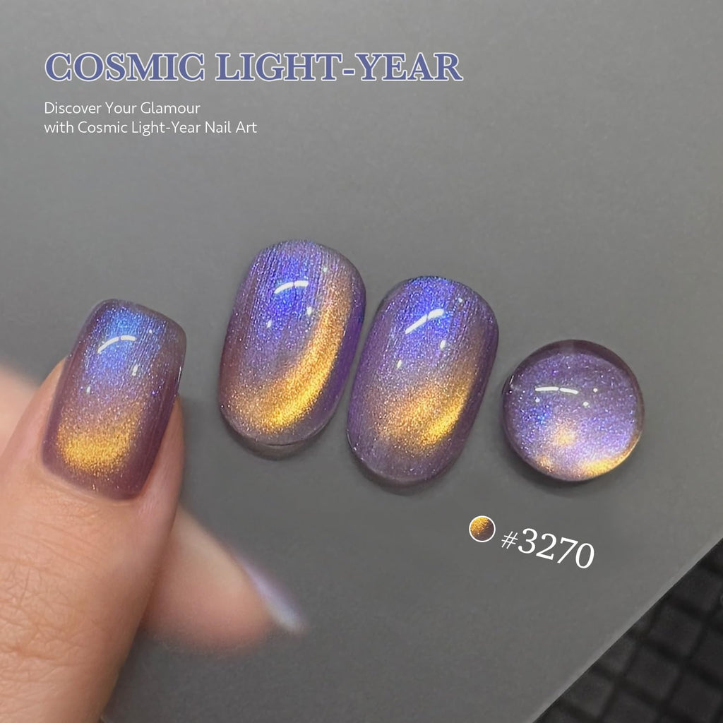GAOY Glitter Cat Eye Gel Polish Kit with Magnet – 6 Holographic Colors