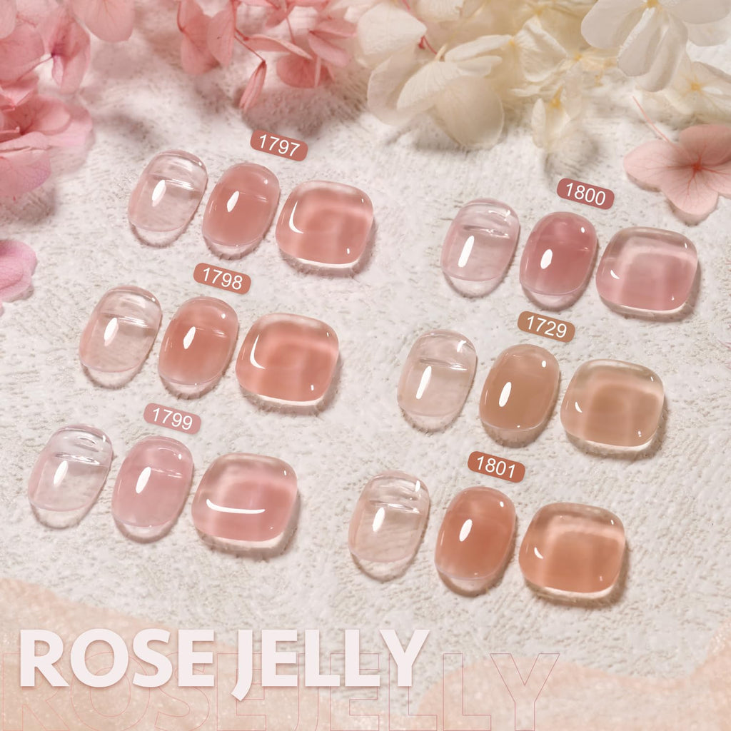 GAOY 6 Colors Builder Gel Set – Milky White, Rose Jelly, Nude Sheer, Pink & More