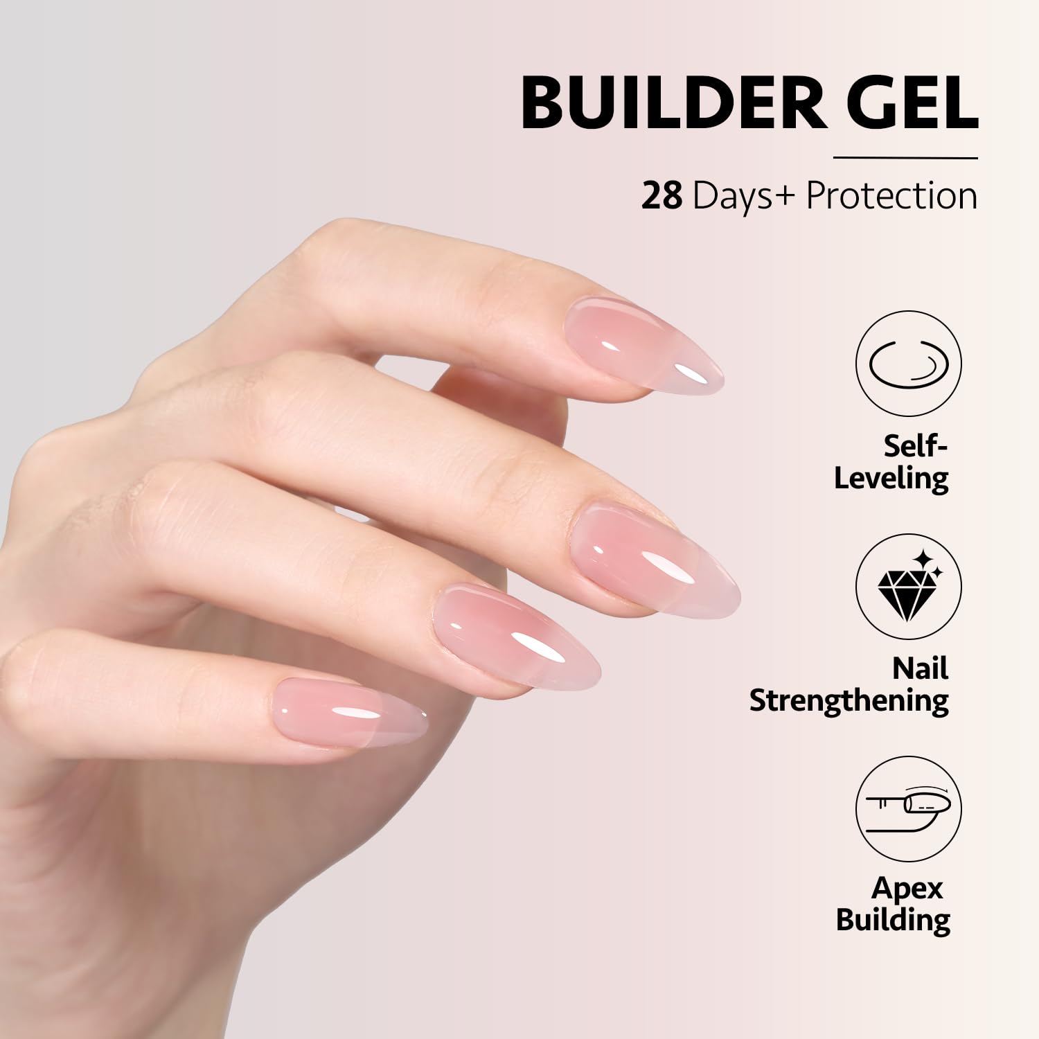 GAOY 6 Colors Builder Gel Set – Milky White, Rose Jelly, Nude Sheer, Pink & More