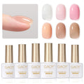 GAOY 6 Colors Builder Gel Set – Milky White Pink Nude Sheer Jelly, Soak-Off Nail Extension