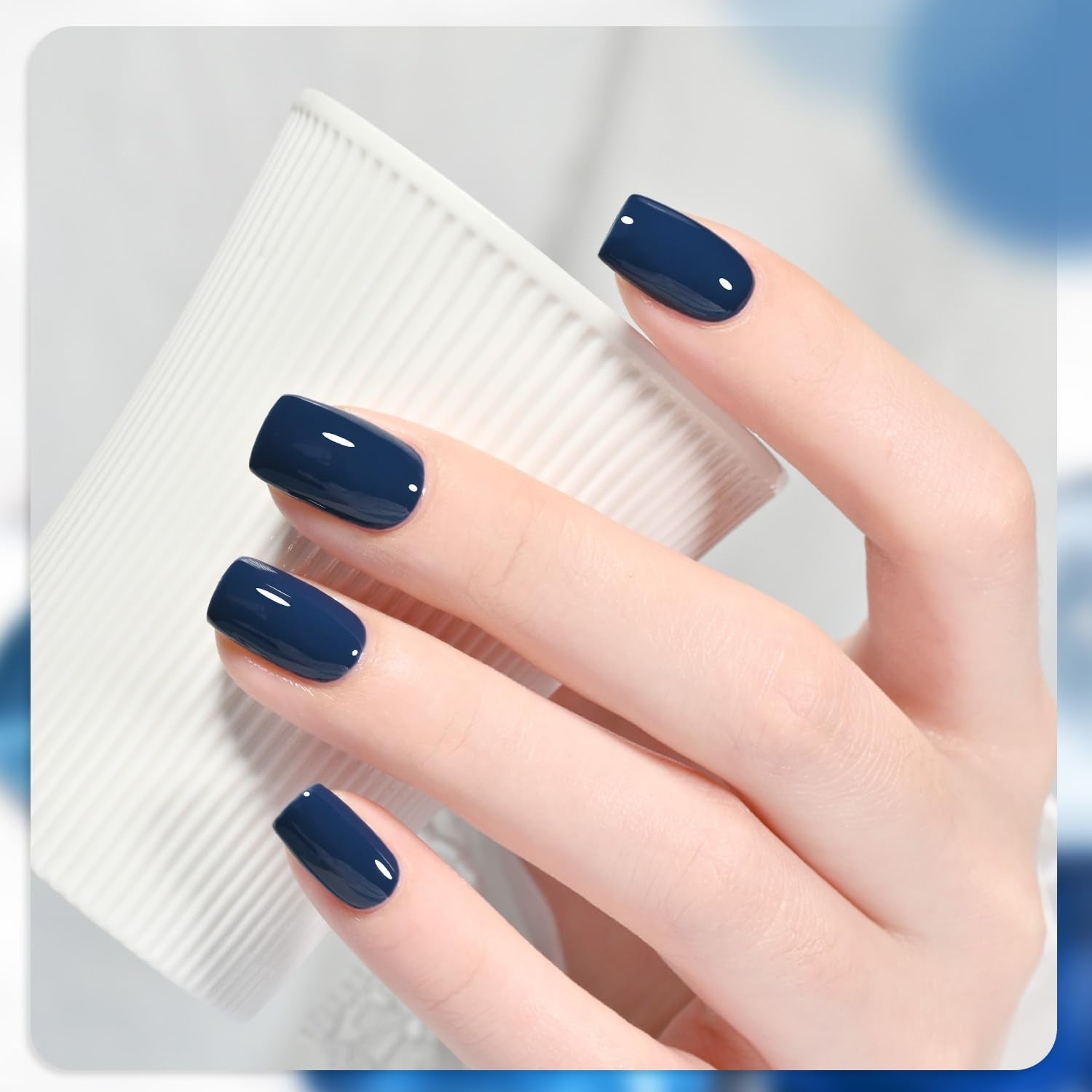 GAOY Blue Navy Gel Nail Polish Set — 6 Colors (Nude, Gray, Baby Blue) Soak-Off UV Kit