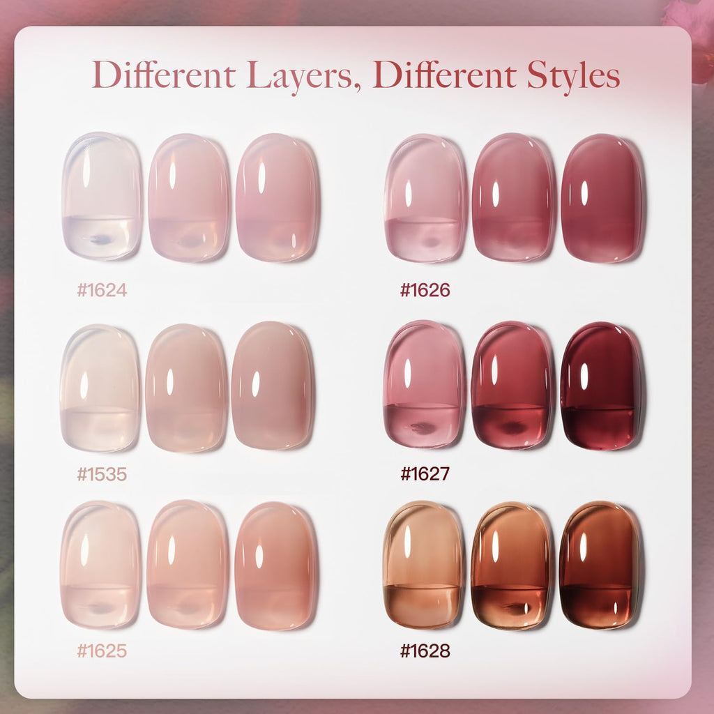 GAOY Gel Nail Polish Kit with UV Light for Beginners – 6 Colors Rose Garden