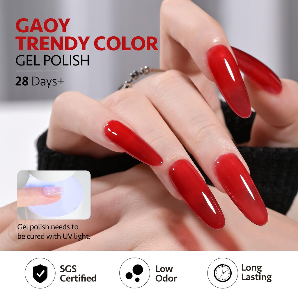 GAOY 23 Pcs Gel Nail Polish Kit – Fall Colors, Glossy & Matte Top Coats, Base Coat for Home DIY