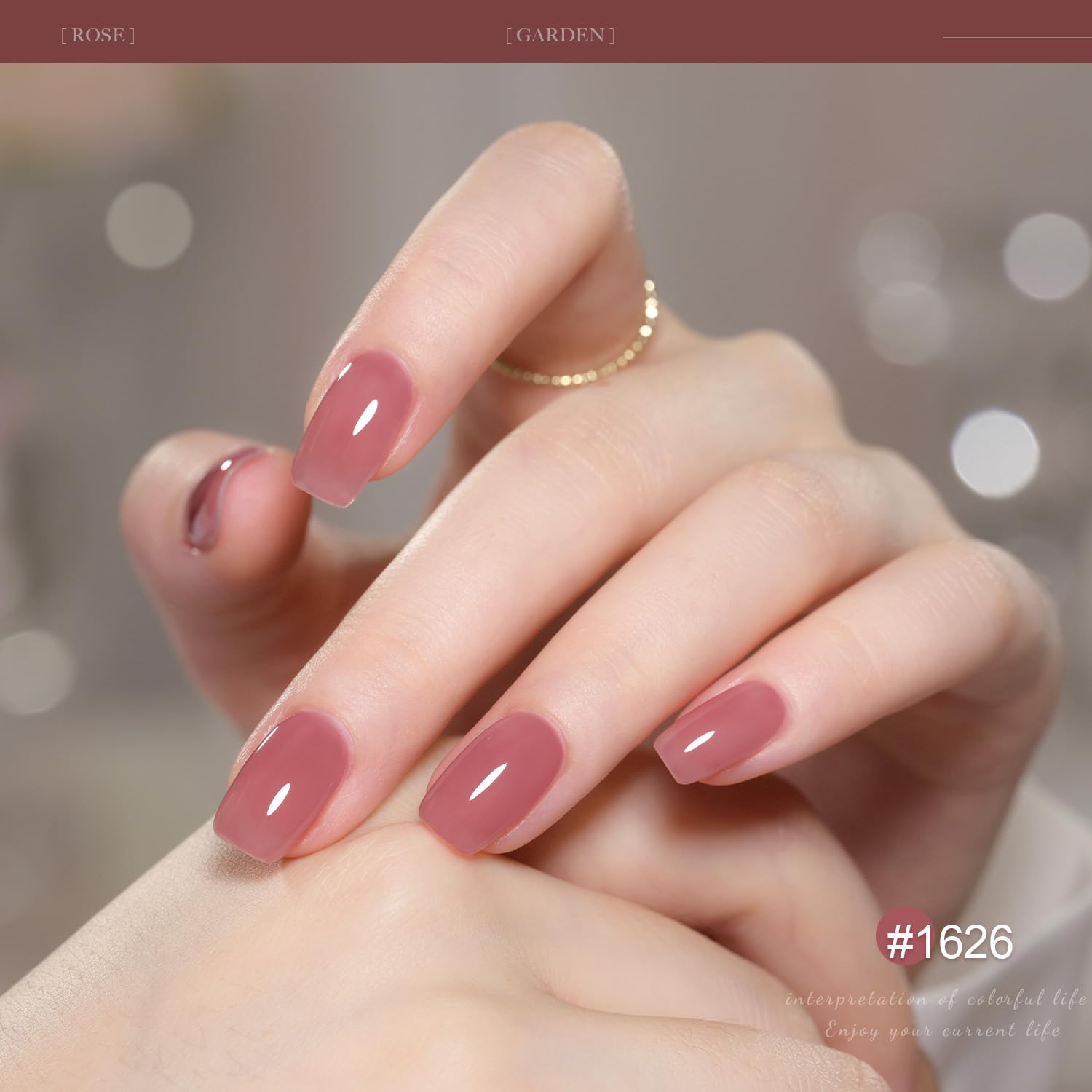GAOY Gel Nail Polish Kit with UV Light for Beginners – 6 Colors Rose Garden