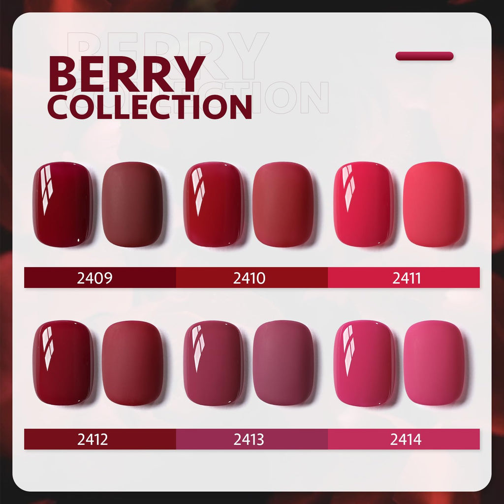 GAOY Berry Collection Gel Nail Polish Kit — 6-Color Gel Set for Home Manicure