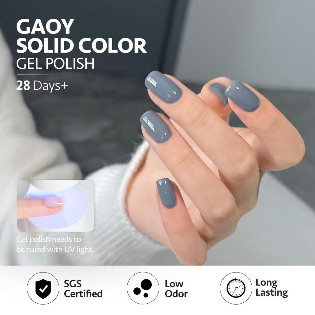 GAOY Blue Ashes Gel Nail Polish – 6-Color DIY Gel Set for Home and Salon