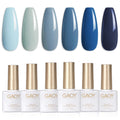 GAOY Blue Navy Gel Nail Polish Set — 6 Colors (Nude, Gray, Baby Blue) Soak-Off UV Kit