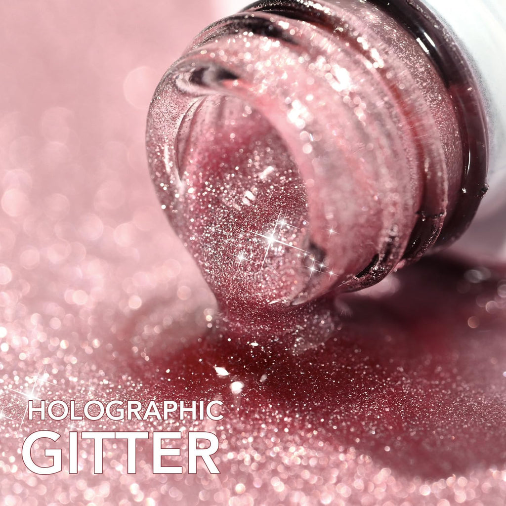 GAOY Pink Ocean Cat Eye Gel Nail Polish Set with Magnet – Holographic Cat Eye, At-Home Salon Gel Manicure