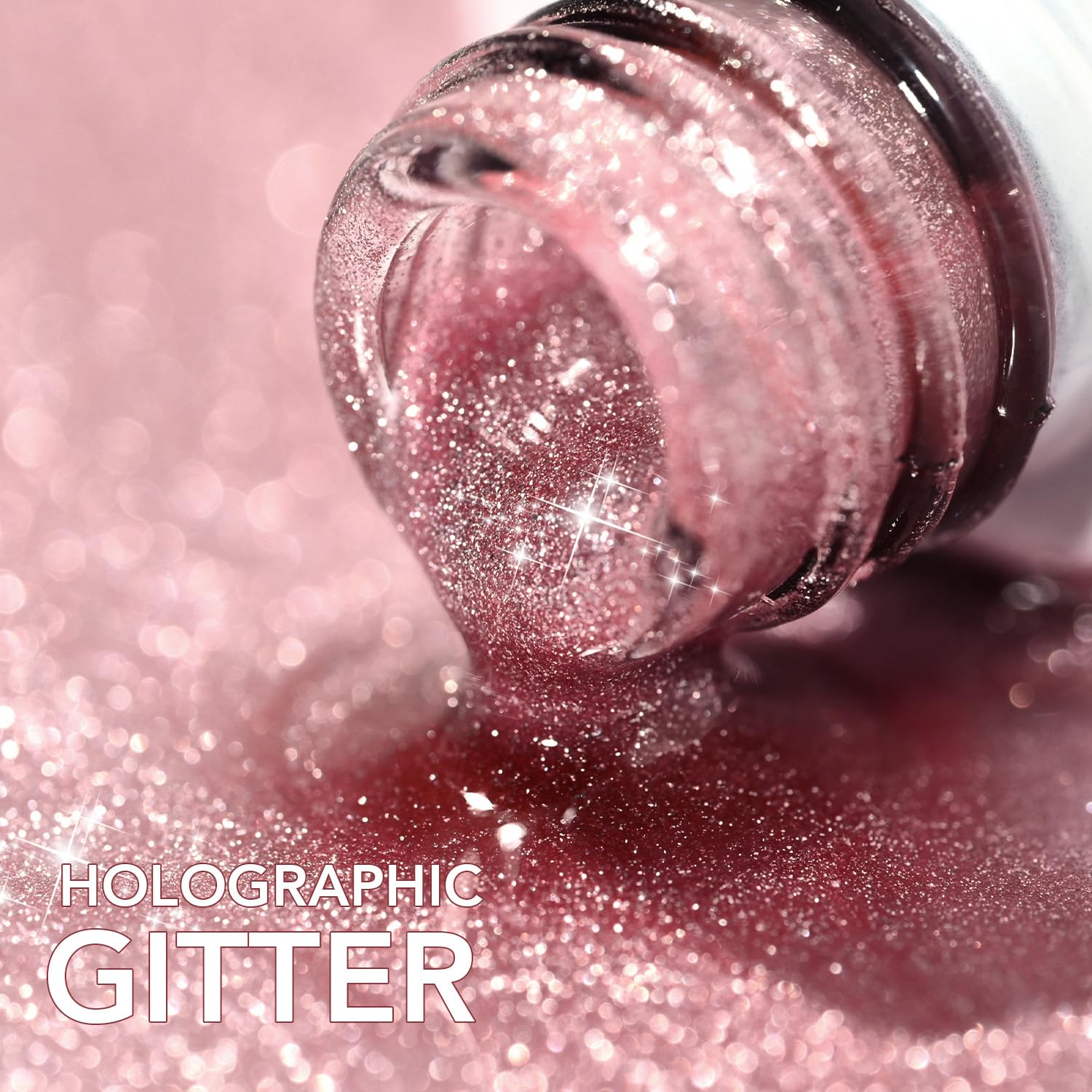 GAOY Pink Ocean Cat Eye Gel Nail Polish Set with Magnet – Holographic Cat Eye, At-Home Salon Gel Manicure