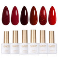 GAOY Burgundy Red Gel Nail Polish Set – 6 Colors UV/LED Soak-Off Kit for Home Manicure | Dark Cherry & Wine Red