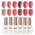 GAOY Cameo Pink Gel Nail Polish Set — 6 Colors, UV Cure for DIY Manicures