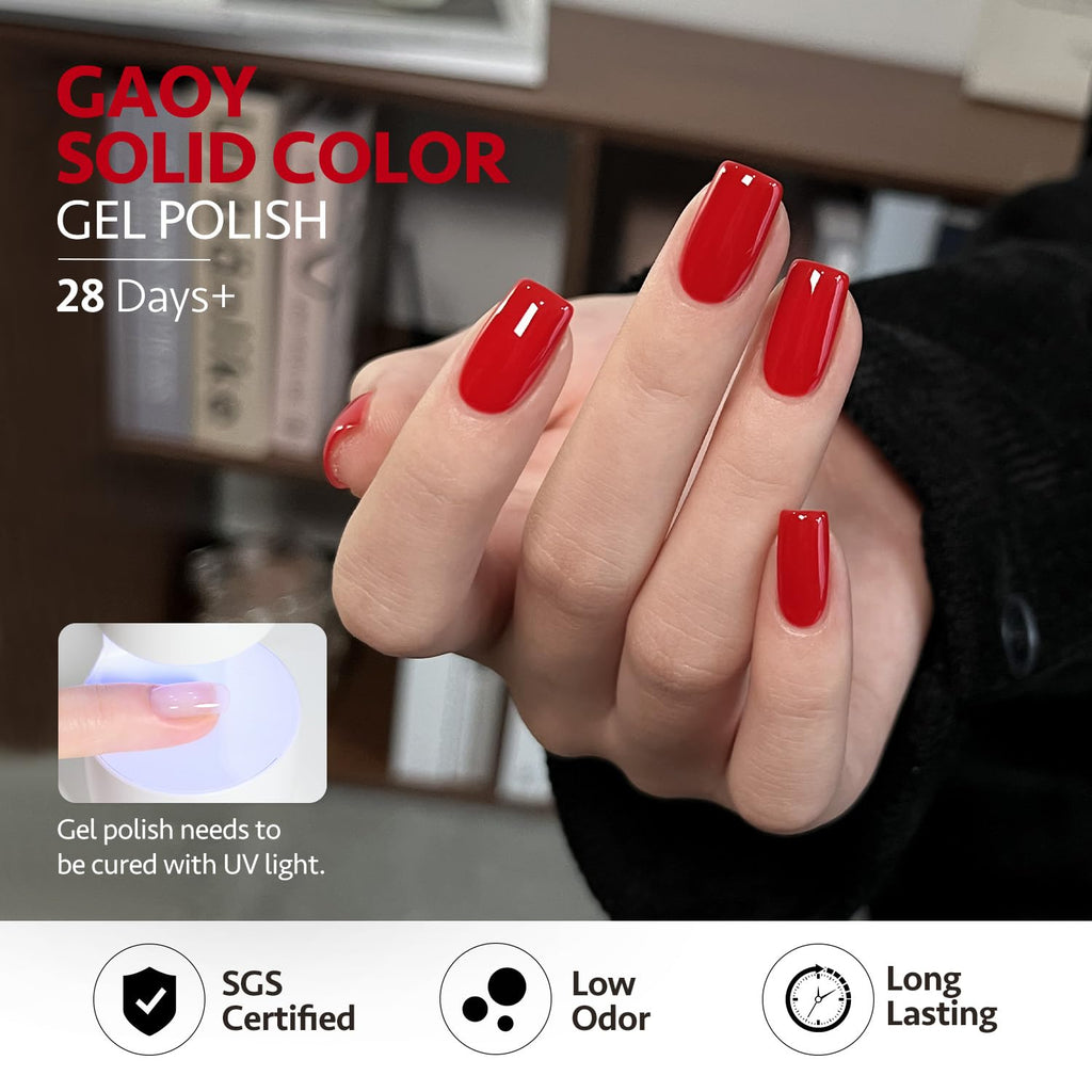 GAOY Red Brown Gel Nail Polish Set – 6 Fall & Winter Shades for Home & Salon