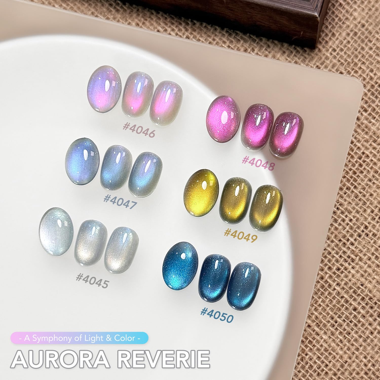 GAOY Cat Eye Gel Nail Polish Set – 6 Colors with Magnet | Aurora Reverie