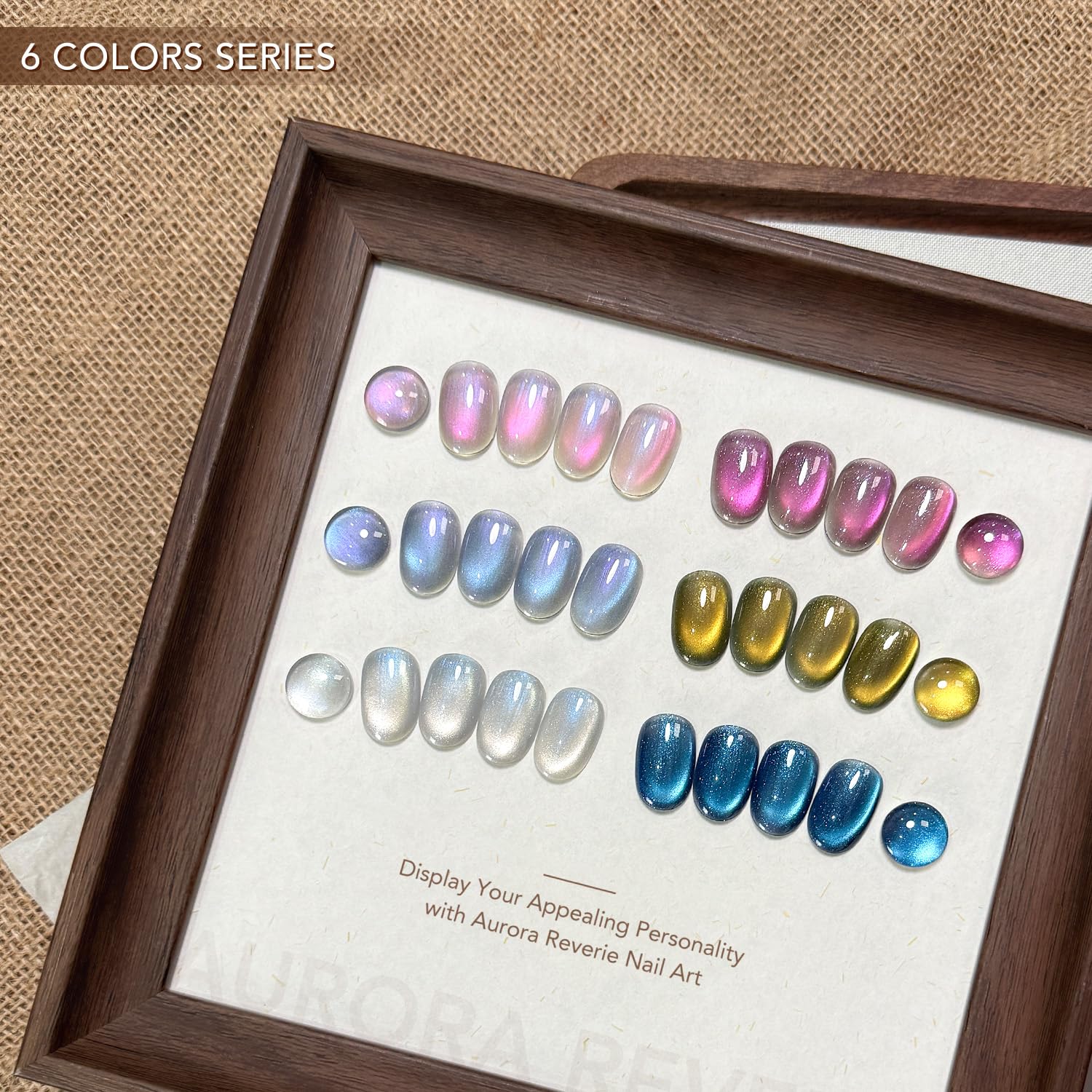 GAOY Cat Eye Gel Nail Polish Set – 6 Colors with Magnet | Aurora Reverie