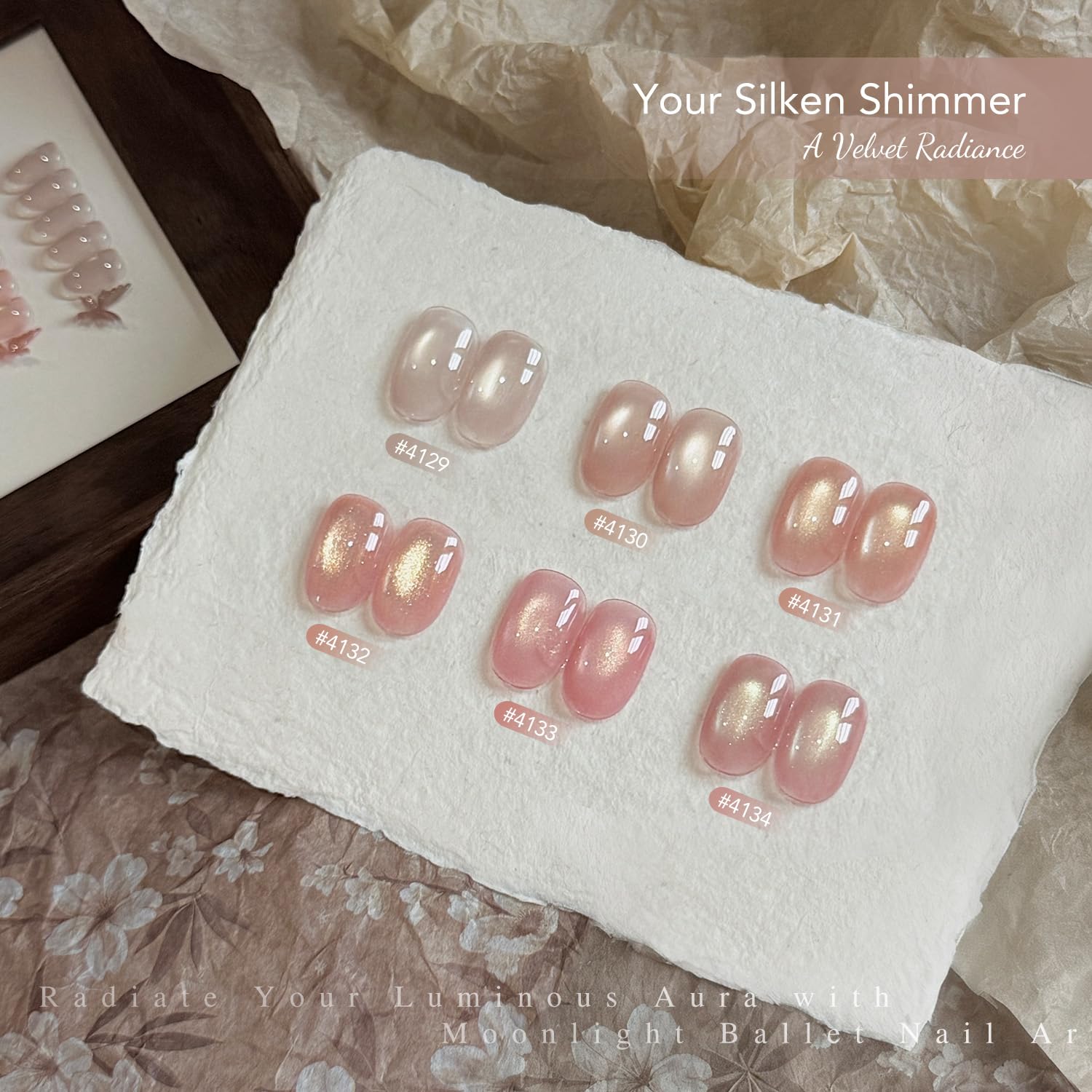 GAOY Soft Pink Cat Eye Gel Nail Polish Set – 6 Jelly Nude Colors with Magnet