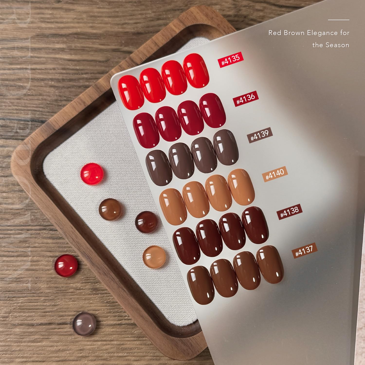 GAOY Red Brown Gel Nail Polish Set – 6 Fall & Winter Shades for Home & Salon