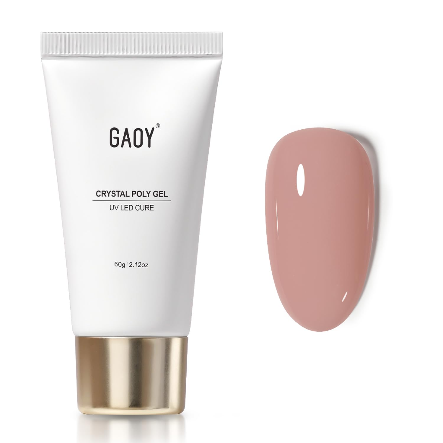 GAOY Crystal Poly Gel 60g Nude 03 – Nail Extension Builder Gel for Beginner & Pro