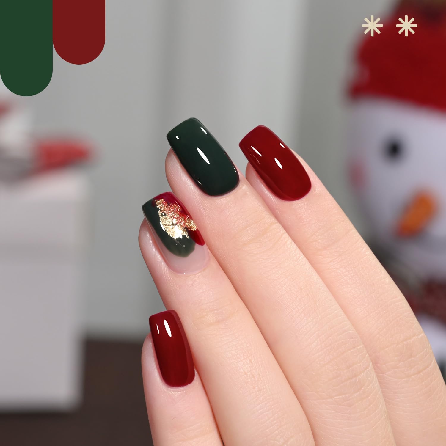 GAOY Red Christmas Gel Nail Polish Set, 6 Colors – UV Light Cure & Soak Off