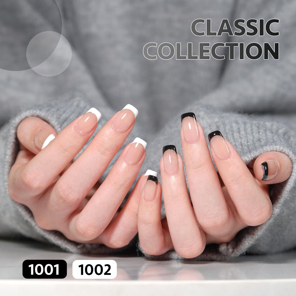 GAOY White Red Black Gel Nail Polish Set – 6 Colors, Soak-Off UV Cure Kit for Home & Salon