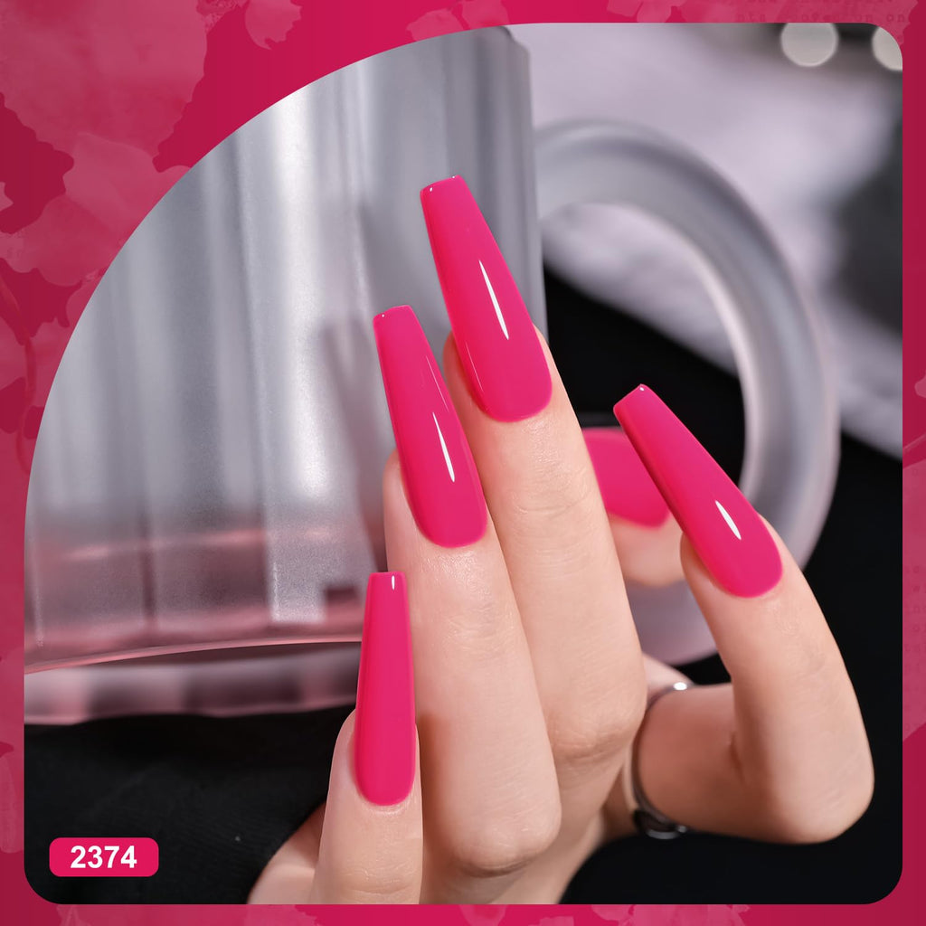 GAOY Red Hot Pink Gel Nail Polish Set – 6 Neon Colors, Soak Off, UV Light Cure | Salon & Home DIY