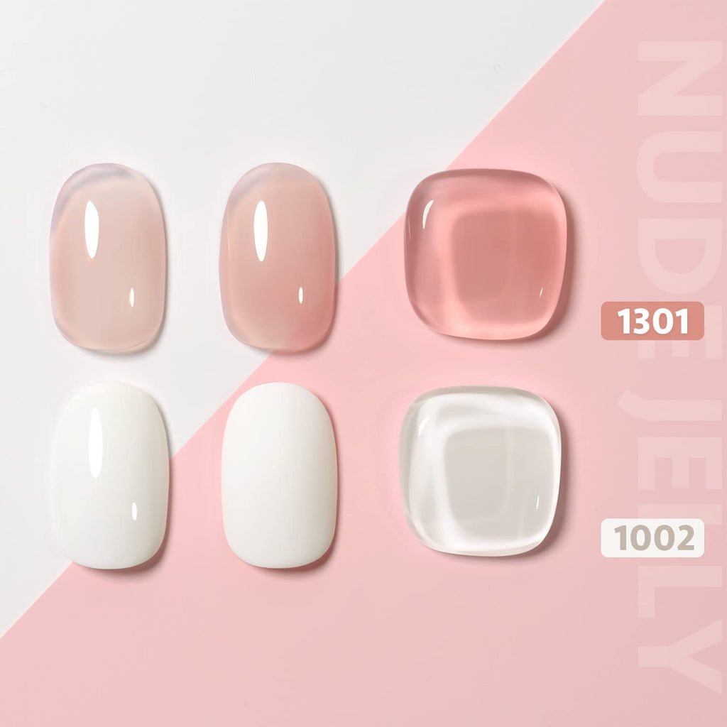 GAOY French Manicure Kit – Nail Stamper & 2 Gel Polishes (Nude & White) UV LED Cure