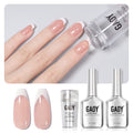 GAOY French Manicure Kit – Nail Stamper & 2 Gel Polishes (Nude & White) UV LED Cure