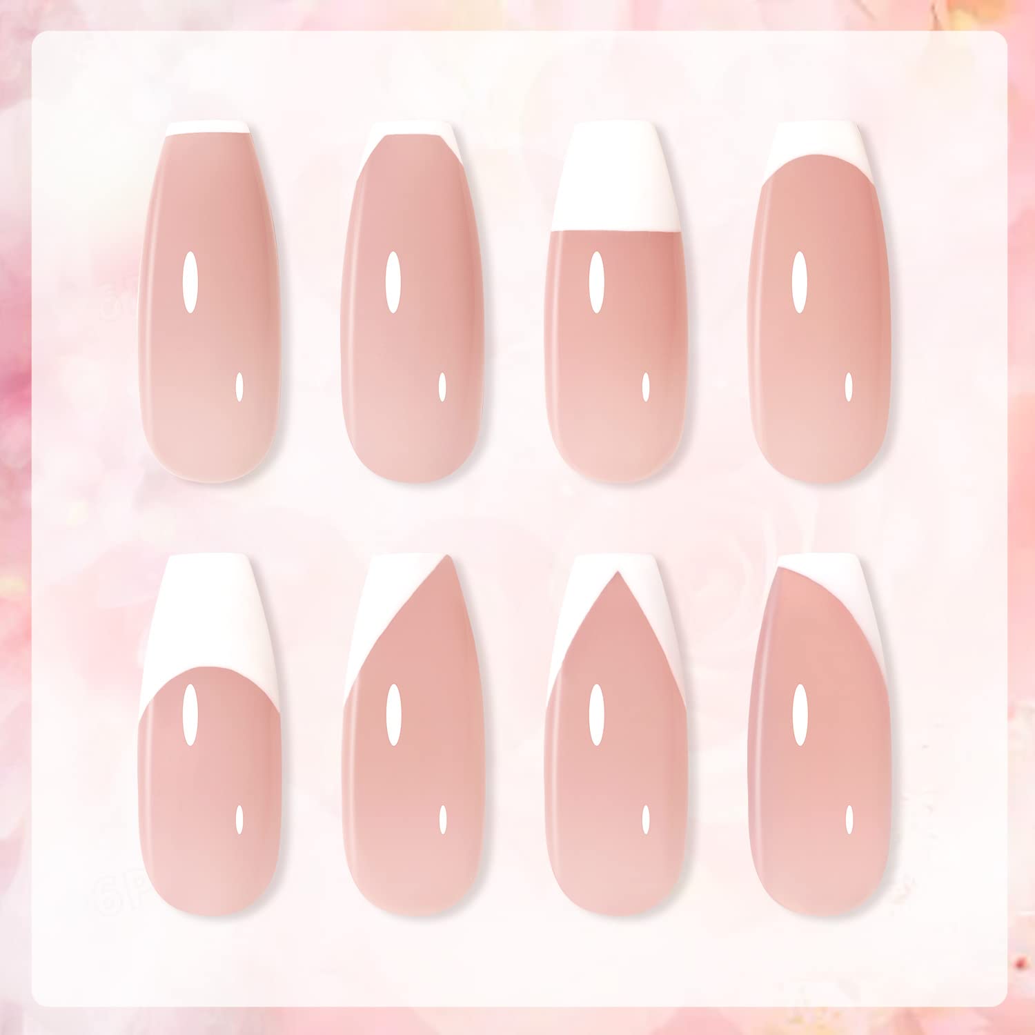 GAOY French Manicure Kit – Nail Stamper & 2 Gel Polishes (Nude & White) UV LED Cure