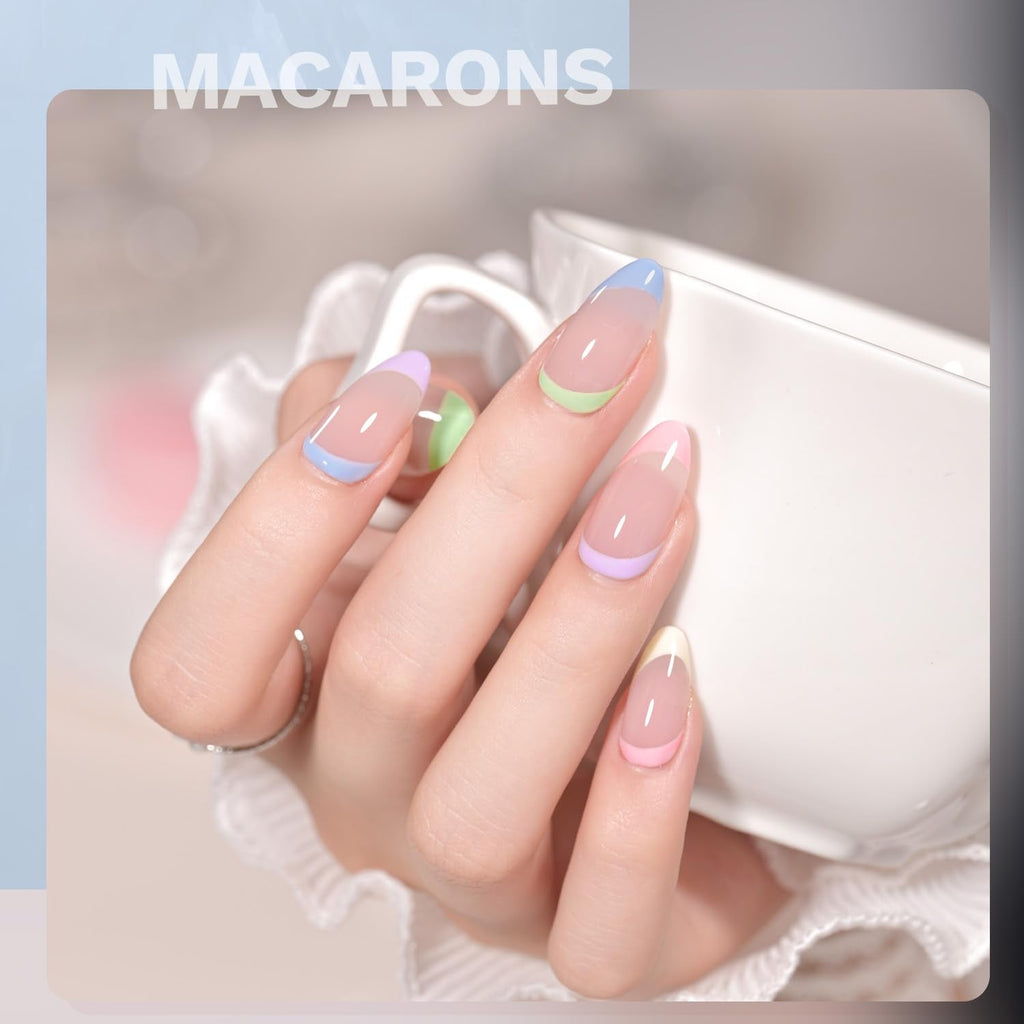 GAOY Pastel Pink Blue Gel Nail Polish Set - 6 Colors for Home or Salon