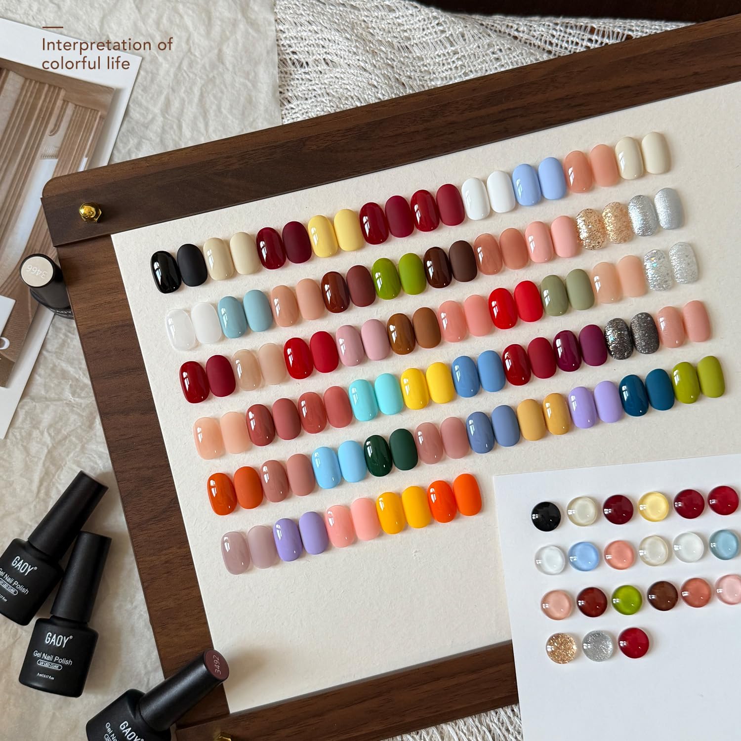 GAOY 60 Pcs Gel Nail Polish Set – 55 Colors + 5 Essentials for DIY Manicure