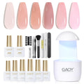GAOY Gel Nail Polish Kit with UV Light for Beginners – 6 Colors & Base/Top Coat