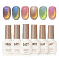 GAOY Glitter Cat Eye Gel Polish Kit with Magnet – 6 Holographic Colors