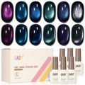 GAOY Glitter Cat Eye Gel Nail Polish Set with Magnet – 6 Colors, Long-Lasting Shine