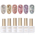GAOY Glitter Gel Nail Polish Set — 6 Shimmer Colors for DIY Manicure & Pedicure at Home