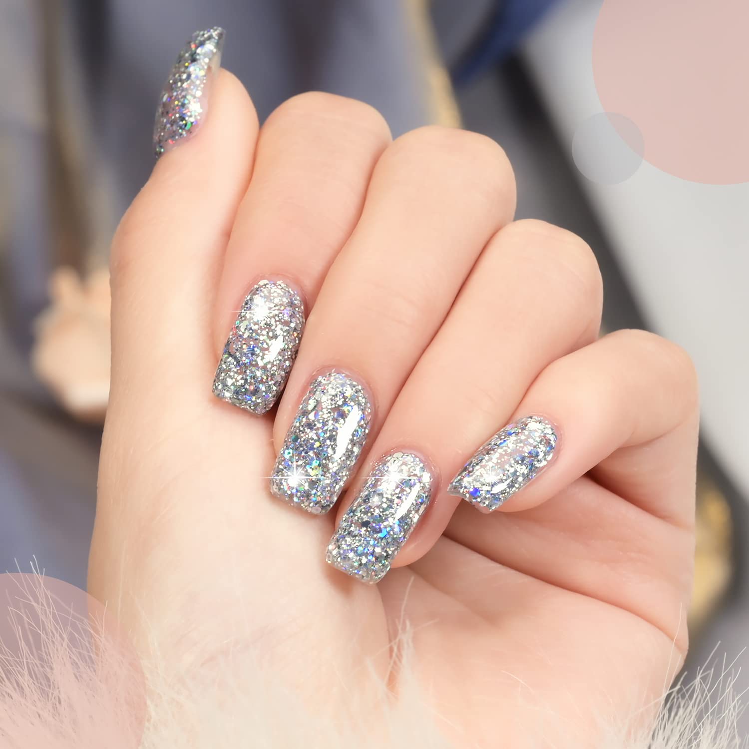 GAOY Glitter Gel Nail Polish Set — 6 Shimmer Colors for DIY Manicure & Pedicure at Home