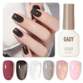 GAOY Jelly Gel Nail Polish Kit – 6 Colors Gray Pink Nude Milky Black White for DIY Manicure and Salon-Quality Gel Nails