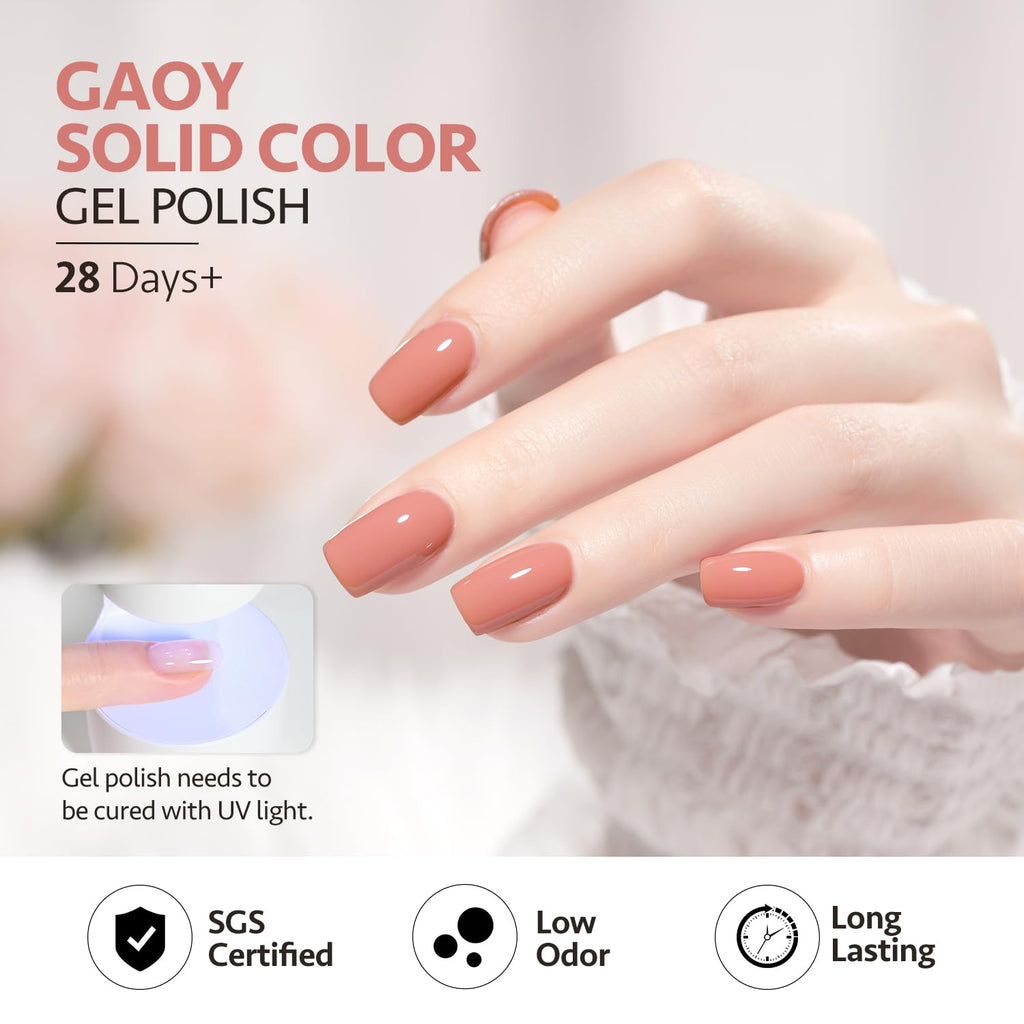 GAOY Green White Spring Gel Nail Polish Set – 6 Colors, Soak-Off, UV Light Cure