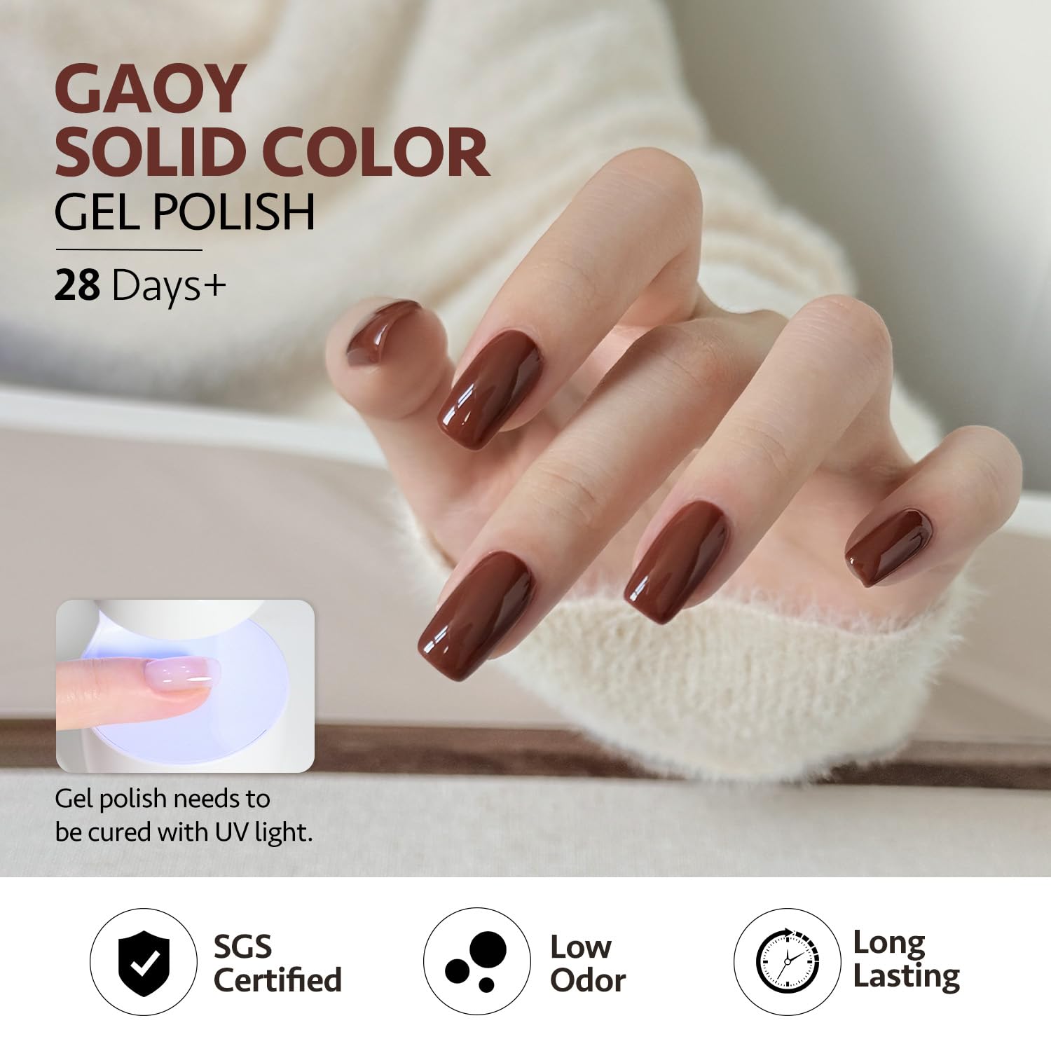 GAOY Hazelnut Chocolate Gel Nail Polish – 6 Brown Colors Set for DIY Manicure